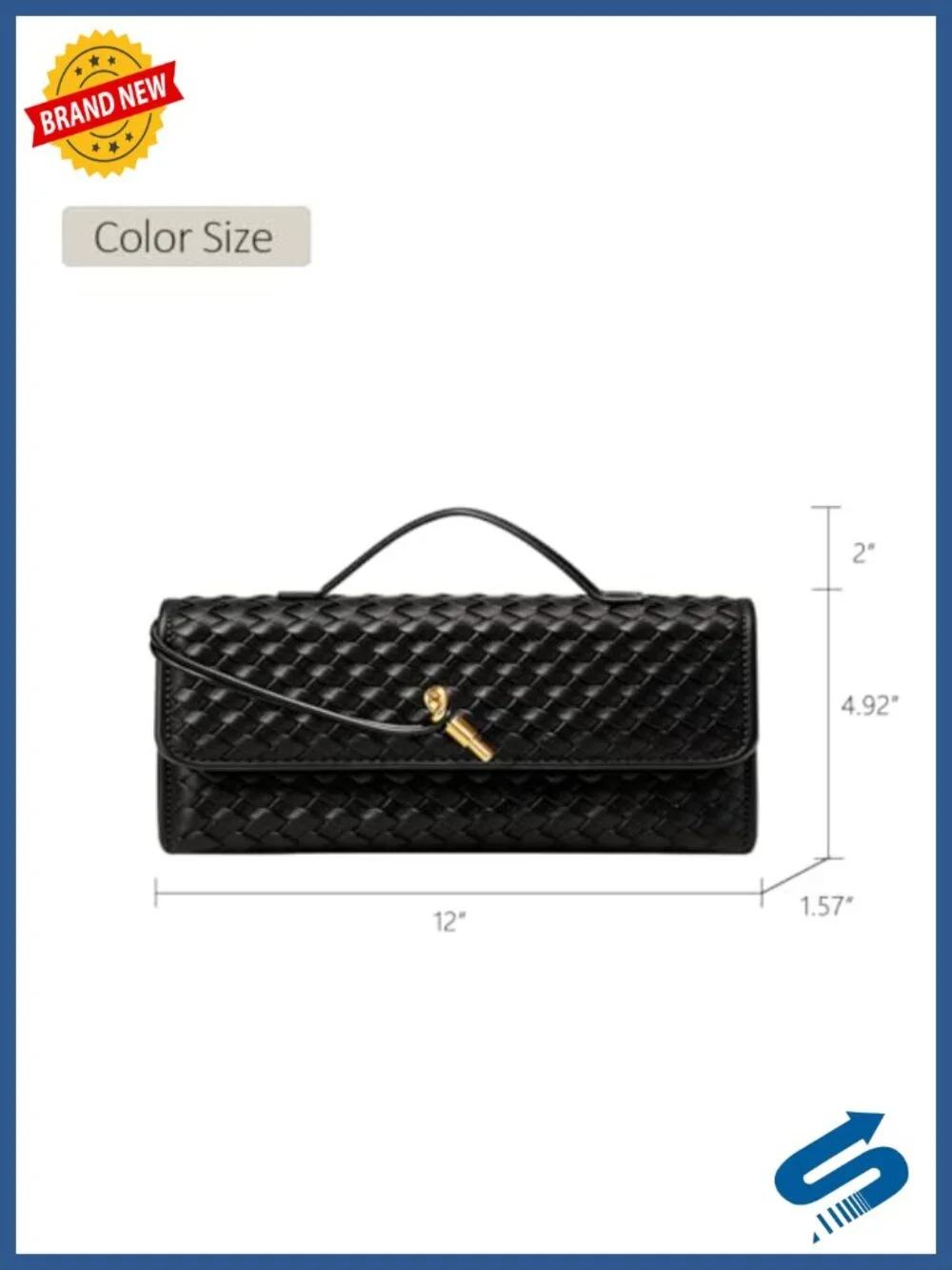 Vegan Leather Evening Clutch Satchel Crossbody Shoulder Handbag Women